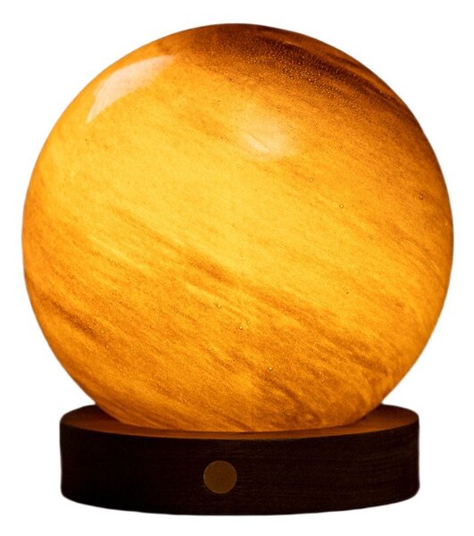 Decorazione luminosa marrone scuro con ricarica USB ø 12 cm Sand Storm – Gingko