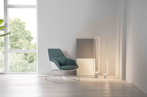 Poltrona Imbottita con struttura in Polipropilene e base in metallo circolare MOD GRACE dimensioni 74x85,5x h 86cm - peso 11,5 kg seduta sfoderabile e lavabile acquamarina