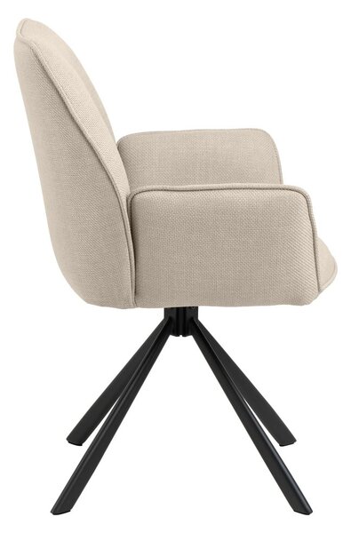 Set di sedie da pranzo beige in imbottito con braccioli 2 pz Glenda – Actona
