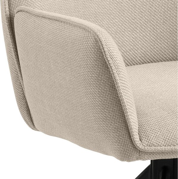 Set di sedie da pranzo beige in imbottito con braccioli 2 pz Glenda – Actona