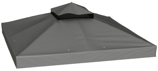 Outsunny Copertura per Gazebo da Giardino 3x3m UPF30+ a 2 Livelli in Poliestere Grigio Scuro | Aosom Italy