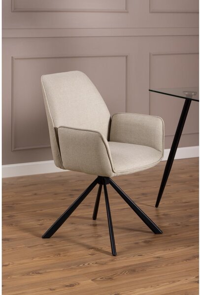 Set di sedie da pranzo beige in imbottito con braccioli 2 pz Glenda – Actona