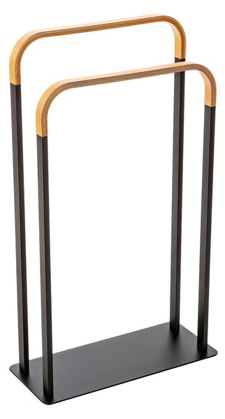 Porta Asciugamani da Bagno Doppio in Legno Curvato OSLO Dimensioni 42x20x81h cm porta asciugamani linea