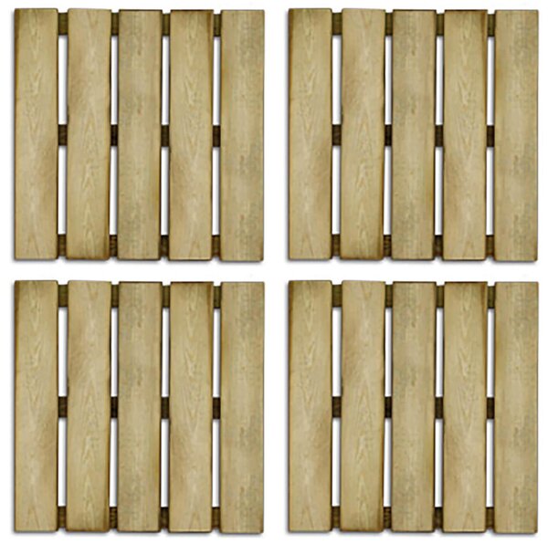 Pavimentazione da Esterno 4 Pezzi 50x50 cm in Legno Impregnato