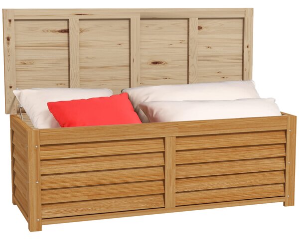 Outsunny Cassapanca per esterni giardino 176 L in legno con maniglia, 130L x 50B x 45H cm | Aosom Italy