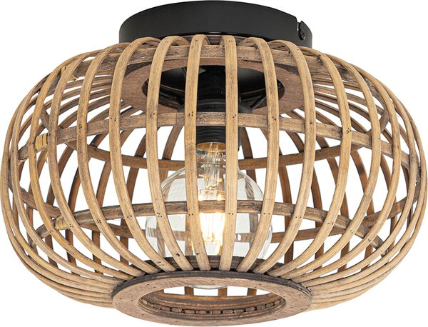 QAZQA - Orientale Lampada da soffitto orientale I Lampada da soffitto I Lampada I Lampada nera con bambù - Amira I Soggiorno I Camera da letto - Bamboo Rund - Adatta a LED E27
