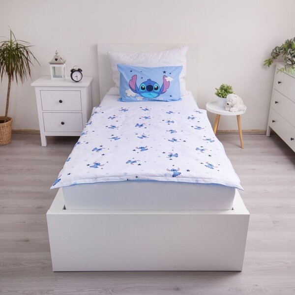 Set copripiumino e federa da bambini blu in cotone per culla 100x135 cm Lilo & Stitch "Clouds" – Jerry Fabrics