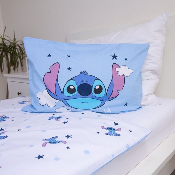 Set copripiumino e federa da bambini blu in cotone per culla 100x135 cm Lilo & Stitch "Clouds" – Jerry Fabrics