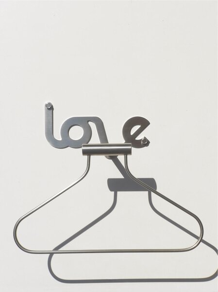 Servomuto, Appendino da parete in acciaio inossidabile LOVE dimensioni 20x35x h 50 cm peso 3,5 kg Pomello: gomma antiscivolo colore cromo