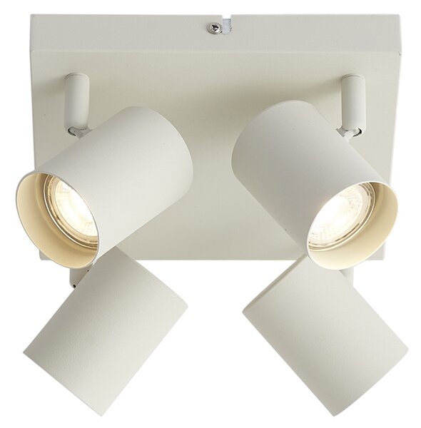Plafoniera moderna beige a 4 luci regolabile - Jeana