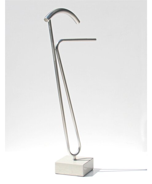 Servomuto tubo di in metallo in metallo Base In Marmo Biancone di Asiago 20x20xh8 cm - BELIEVE 2 dimensioni 20x45x h112,5 cm peso 17 kg colore cromo