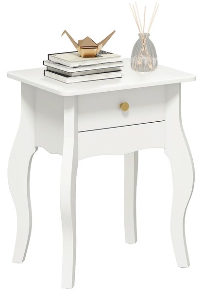 Tavolino da Salotto in Stile Francese 45x35x55 cm in MDF Bianco
