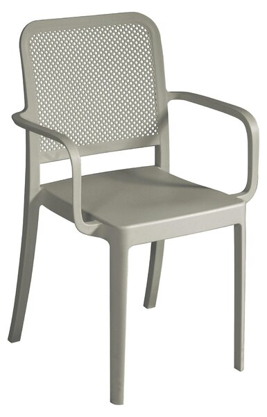 Sedia Impilabile da Giardino 56x52x86 cm in Polipropilene Tortora