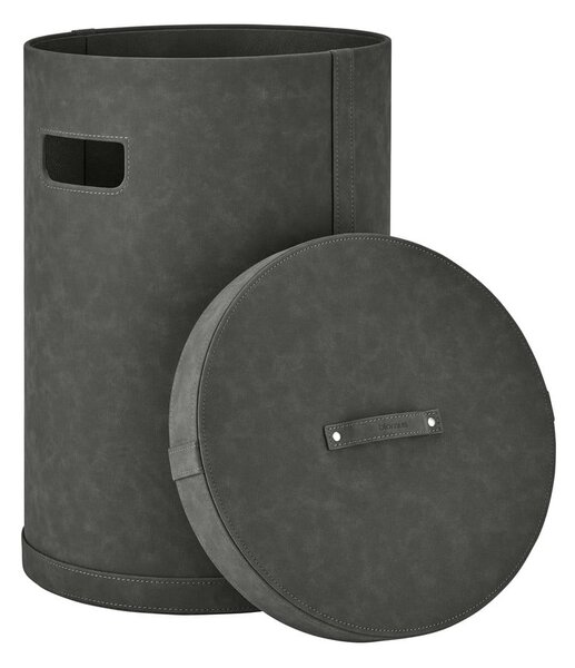 Cesta per il bucato grigio scuro in finta pelle 67,5 l Sahla M – Blomus