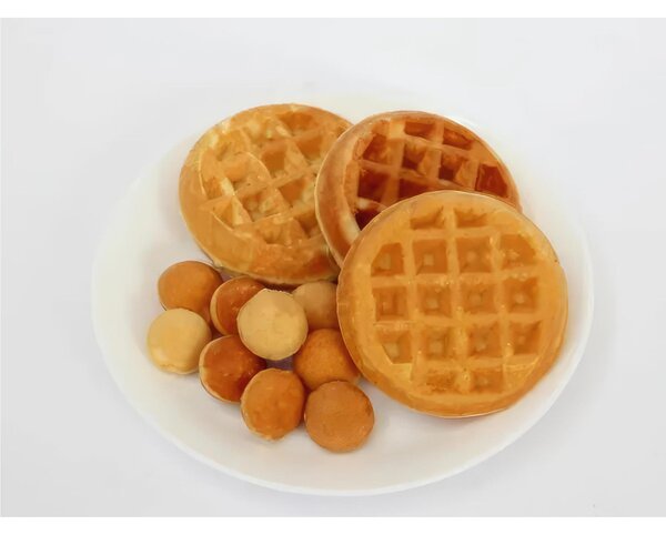 Biscottiera elettrica Rettangolare 2 PZ Waffle tondo e 6 piccole Sfere Dimensioni 14x17,5x h 11 cm 600 Watt 3,0 kg Spessore cialda mm 10+10