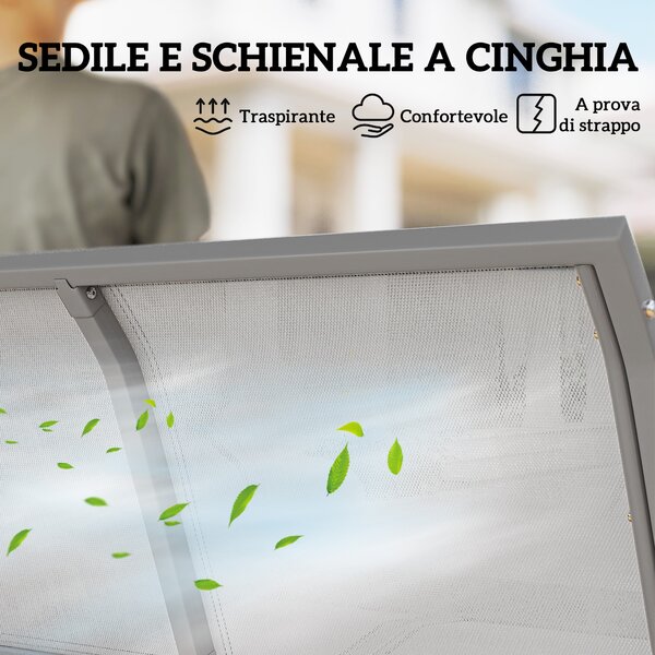 Outsunny Dondolo da Giardino a 3 Posti in Metallo con Tetto Parasole Rimovibile, 171x108x154 cm, Grigio scuro | Aosom Italy