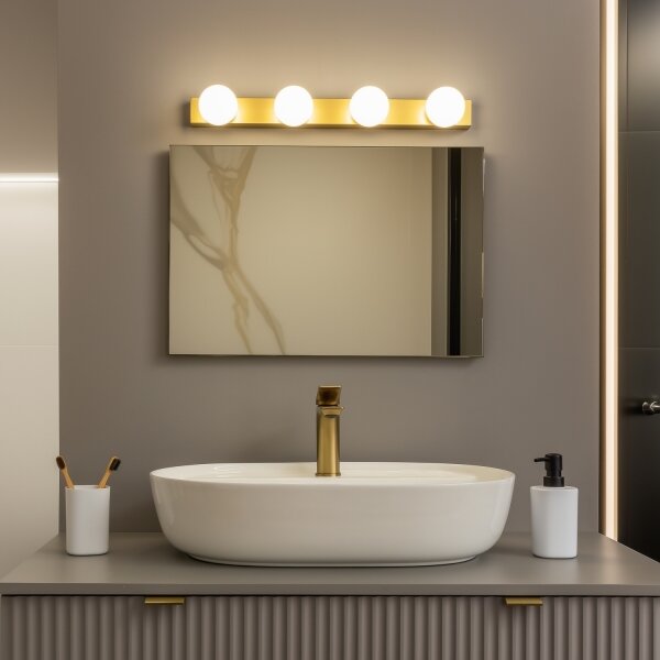 Brilagi - Illuminazione LED per specchio da bagno HOLLYWOOD 4xLED/3W/230V IP44 oro
