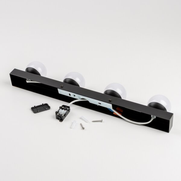 Brilagi - Illuminazione LED per specchio da bagno HOLLYWOOD 4xLED/3W/230V IP44 nera