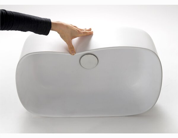 Lavabo in poliuretano morbido Rettangolare BOUNCE Sospeso o da Appoggio Dimensioni 56x34 x h18- Stile Industriale colore Bianco