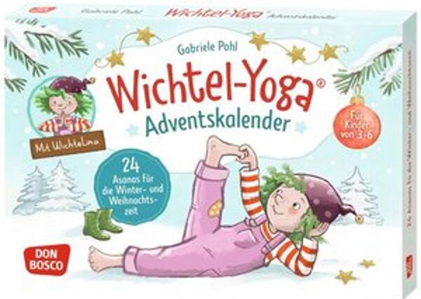 Calendario dell'Avvento di yoga a tema "Wichtel" (folletti). 24 posizioni (asana) per la stagione invernale e il periodo natalizio