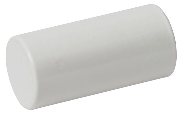 Porta rotolo in MDF Verniciato con filo in acciaio inox intrecciato, lunghezza massima 600 mm colore cilindro Bianco