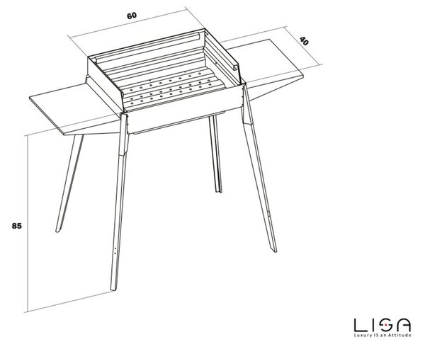 Barbecue a Carbone Carbonella in Acciaio Etna Dimensione 60x40xh 85 cm In acciaio INOX AISI 430 Peso 15,60 kg inox lucido