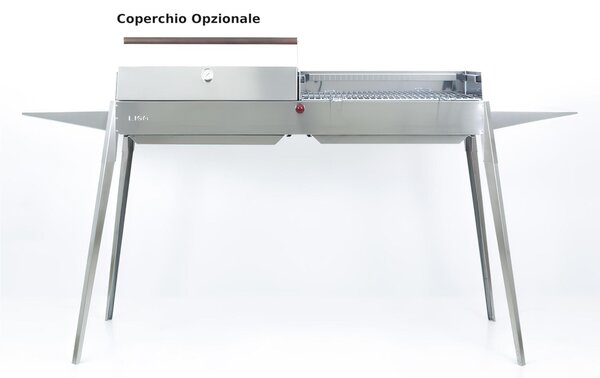 Barbecue a Carbone Carbonella in Acciaio Etna MAXI Dimensione 20x40xh 85 cm In acciaio INOX AISI 430 Peso 24,80 kg inox lucido