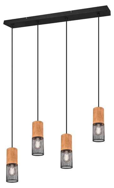 Lampada a Sospensione da Interno a LED in Metallo Nero Opaco