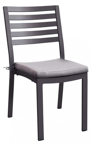 Sedia da Giardino Formentera con Cuscino 46x62x84 h cm in Alluminio Antracite