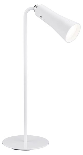 Lampada da Tavolo USB da Interno a LED SMD in Metallo Bianco Opaco