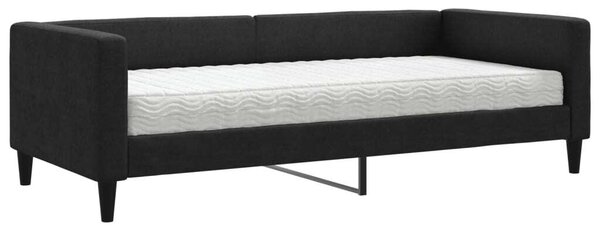 VidaXL Divano letto con materasso Nero 90x190 cm Tessuto