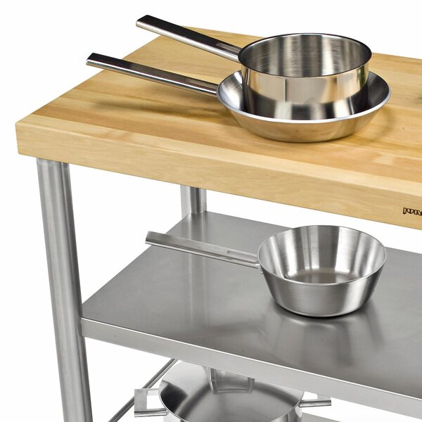 Carrello da cucina in acciaio inox due piani inferiori senza cassetto dimensioni 70x50x h 90 cm peso 27 kg con acciaio inox