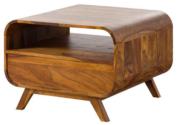 MASSIVMOEBEL24 | MAILAND #132 Tavolino da salotto in legno di sheesham - laccato / marrone chiaro 70x70x50