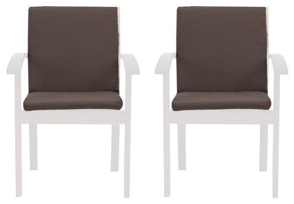 Set 2 Cuscini per Sedia da Giardino 90x45x5 cm in Poliacrilico Allegro Taupe