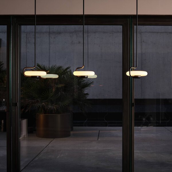 Kdln Lampada a sospensione TRATTO, dimmerabile, Nero, Soggiorno / Sala da pranzo, Metallo, Design, Lampada a sospensione