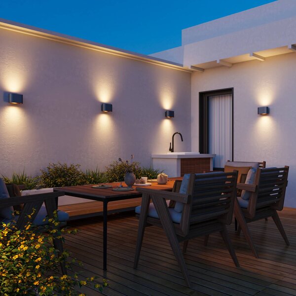 Calex Applique da esterni a LED Potenza, Nero, Corridoio, Alluminio, Moderno, Applique LED da esterni
