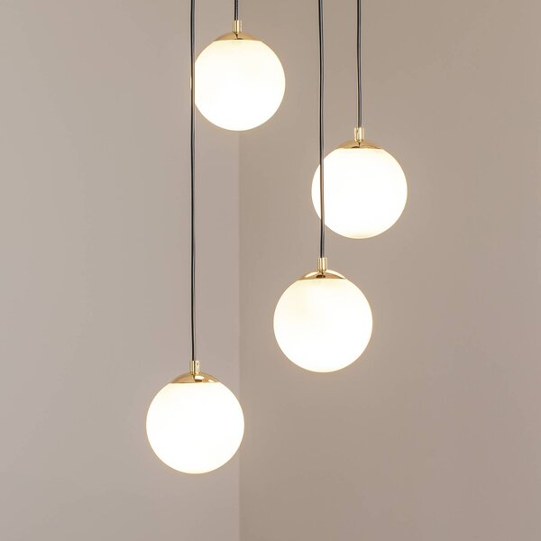 Lampada a sospensione in vetro Glassy Euluna, dimmerabile, Nero, Soggiorno / Sala da pranzo, Vetro, Moderno, Lampada a sospensione