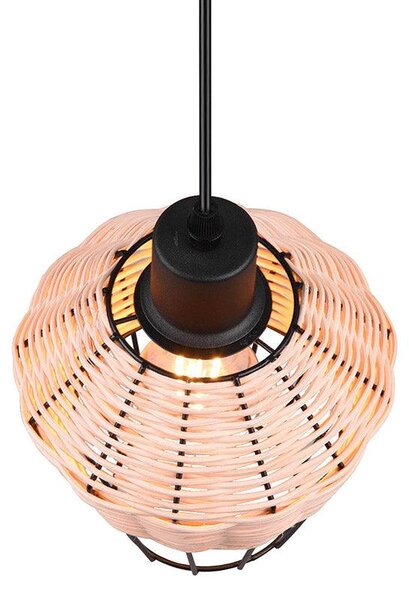 Lampada a Sospensione da Interno Attacco E27 in Tessuto Naturale