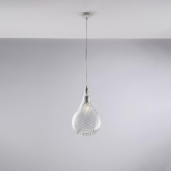 Sospensione Pluvia H.42 - MAX 142 - �20 cm, Trasparente, in Ferro con Vetro Pyrex
