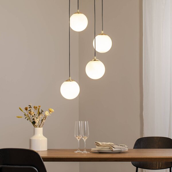 Lampada a sospensione in vetro Glassy Euluna, dimmerabile, Nero, Soggiorno / Sala da pranzo, Vetro, Moderno, Lampada a sospensione