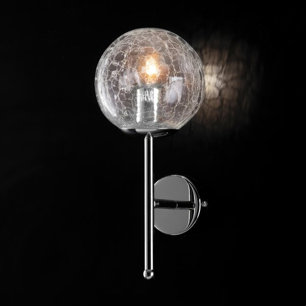 Applique Tresor in Ferro Cromo Lucido, 30x14x15 cm, 1xE14 - 42 Watt Max, Colore Cromo Lucido