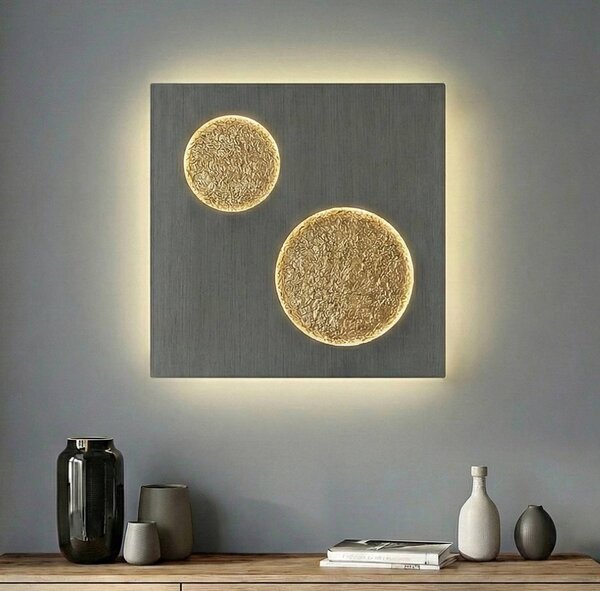 Applique da parete a LED Delin Lucande, dimmerabile, Alluminio / Grigio / Zincato, Soggiorno / Sala da pranzo, Metallo, Moderno, Applique a LED