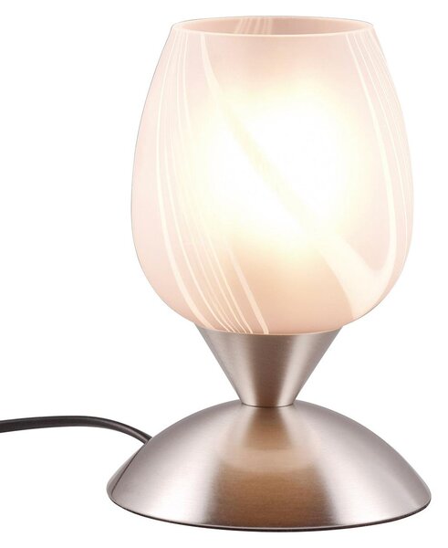 Lampada da Tavolo da Interno Attacco E14 in Metallo Nikel Satinato