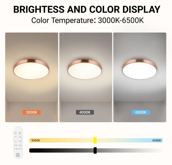 Immax NEO 07321L-LED Plafoniera dimmerabile NEO LITE SEMPLICI 36W/230V, diametro 40 cm, finitura ramata, con telecomando