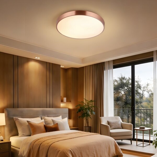 Immax NEO 07321L-LED Plafoniera dimmerabile NEO LITE SEMPLICI 36W/230V, diametro 40 cm, finitura ramata, con telecomando