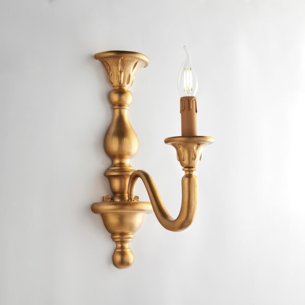 Applique Lucca in Legno Oro Antico 41x13x26 cm, 1xE14 - 42 Watt Max, Oro Antico