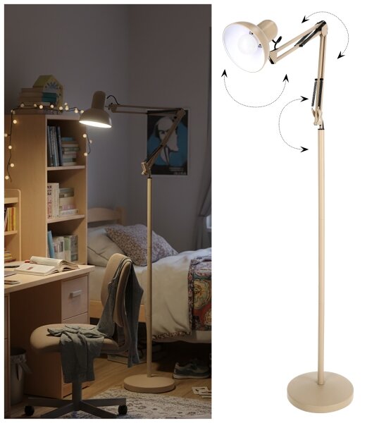 Brilagi - Lampada da terra flessibile TASKER 1xE27/60W/230V 184 cm beige