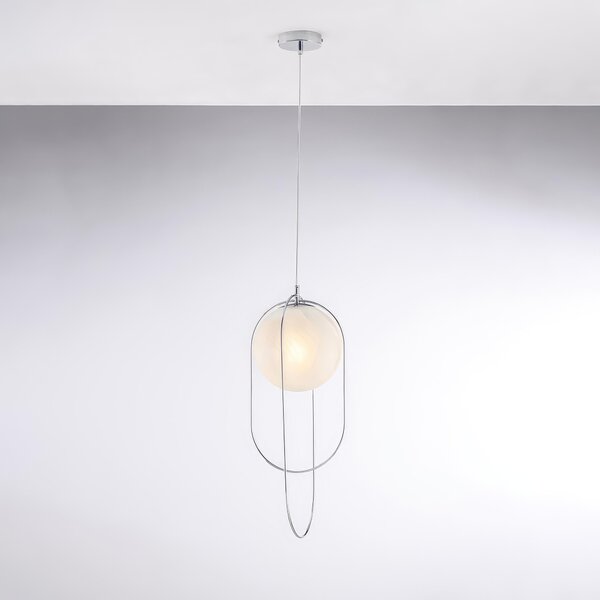 Sospensione Erik in Ferro Cromato, Cromo Lucido, 1xE27 - 55 Watt Max, �23xH56 - MAX 156 cm