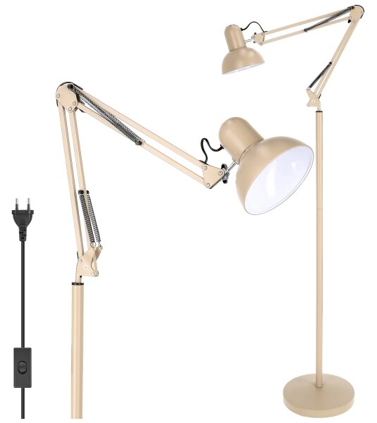 Brilagi - Lampada da terra flessibile TASKER 1xE27/60W/230V 184 cm beige