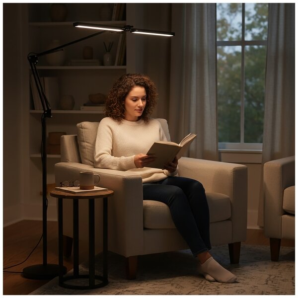 Brilagi - Lampada da terra LED dimmerabile flessibile VARIO 14W/5V 157 cm nera